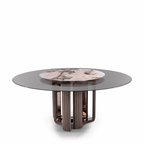 Luxury Marble Round Dining Table with Rotating Centerpiece