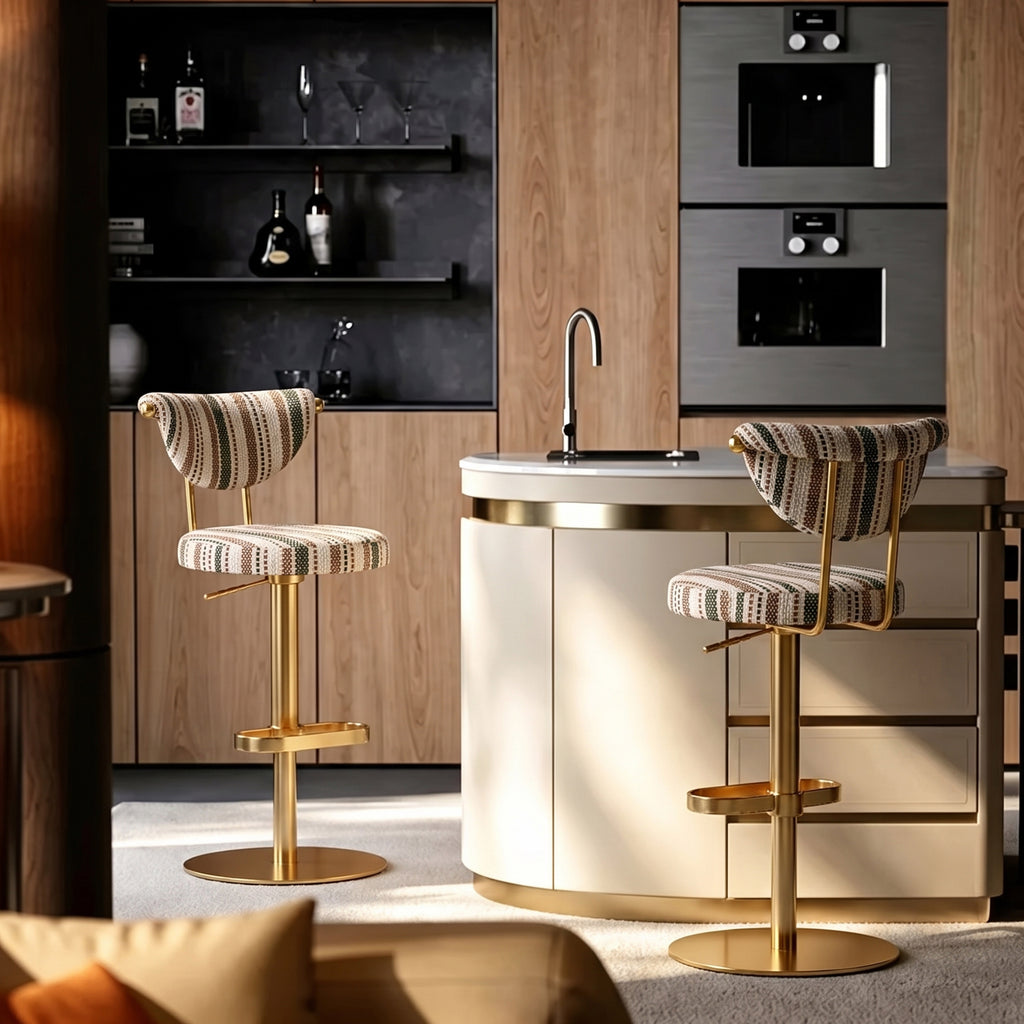 Modern Striped Fabric Bar Stool BS-270