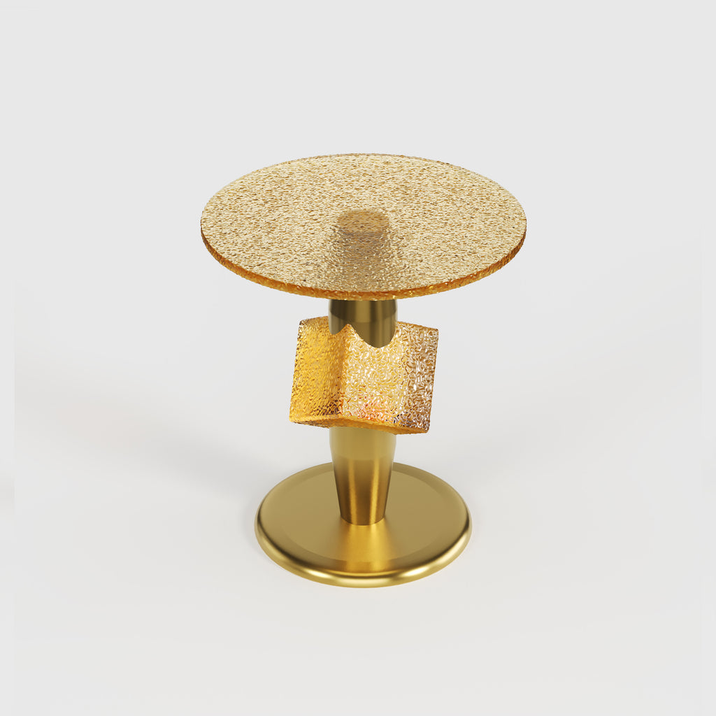 Artistic Blue Resin Side Table, Creative Designer Accent End Table for Commercial Lounge A002