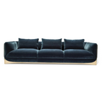Luxury Beige Leather Sofa with Green Accent Pillows