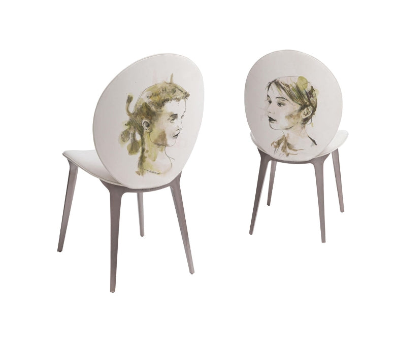 Modern Grey Velvet Chair with Metallic Legs
