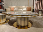 Luxury Marble - Top Gold - Accent Round Coffee Table