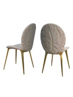 Modern Grey Velvet Chair with Metallic Legs