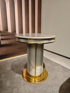 Luxury Marble - Top Gold - Accent Round Coffee Table