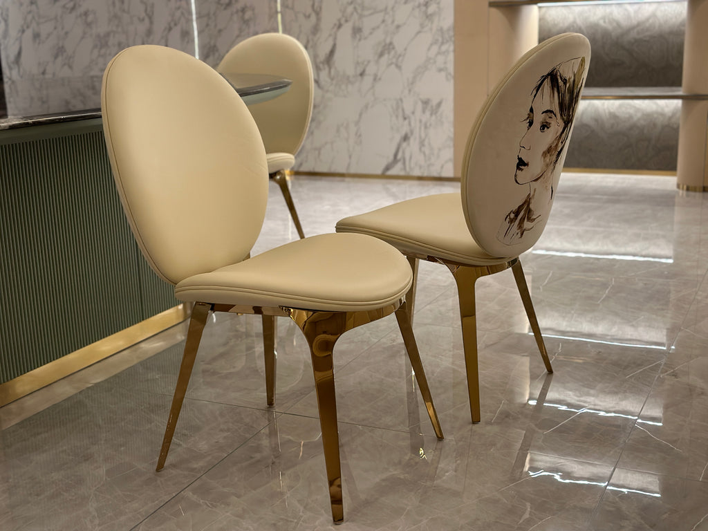 Modern Grey Velvet Chair with Metallic Legs