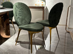 Modern Grey Velvet Chair with Metallic Legs