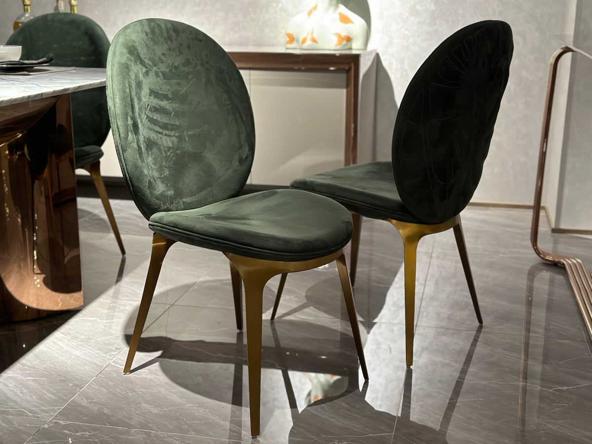 Modern Grey Velvet Chair with Metallic Legs