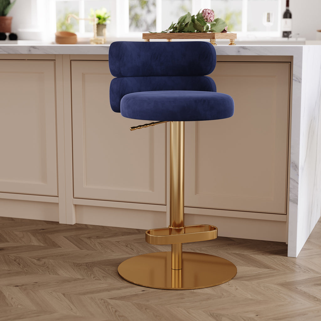 Modern Swivel Adjustable Height Kitchen Counter Bar Stools with Footrest for Living Room Dining Room