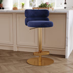 Modern Swivel Adjustable Height Kitchen Counter Bar Stools with Footrest for Living Room Dining Room