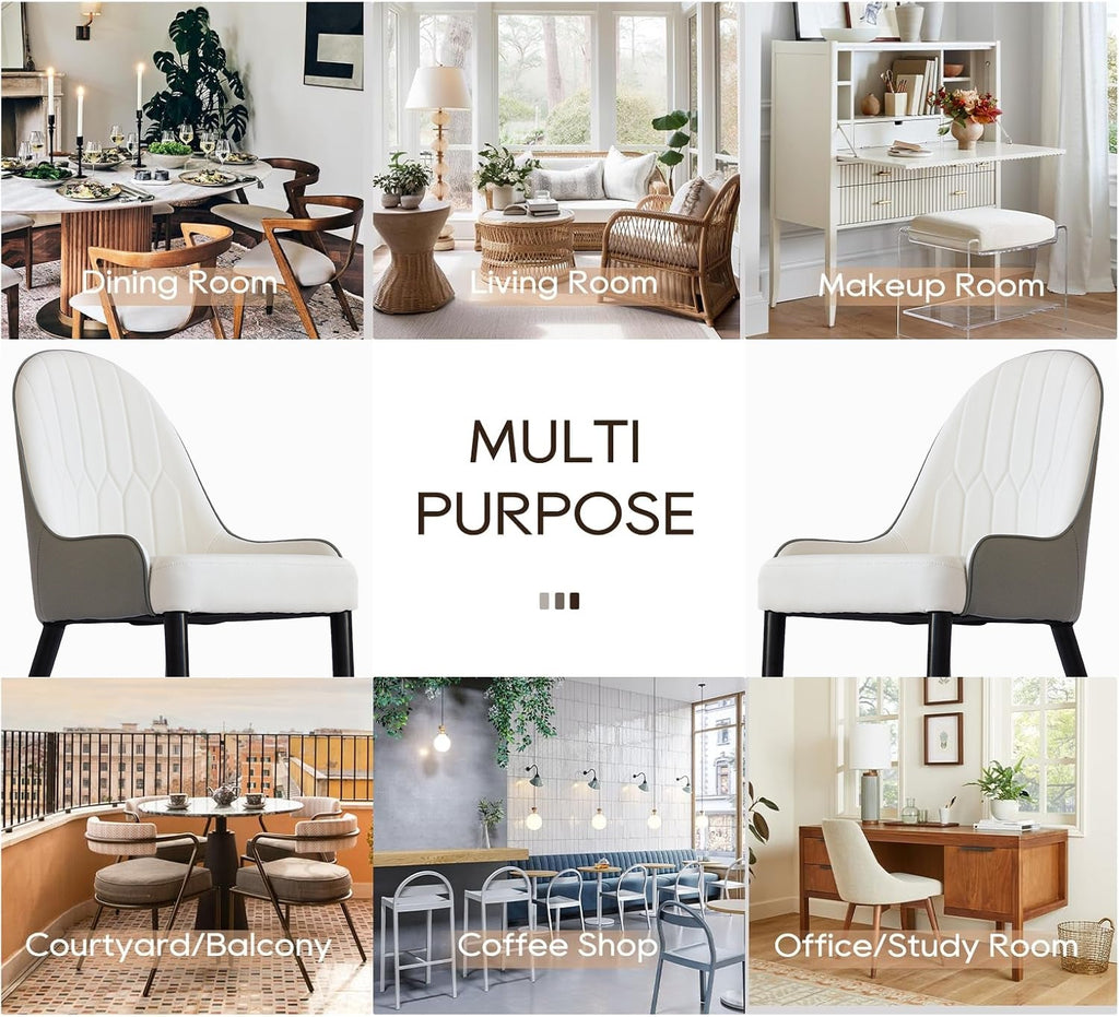Modern PU Sponge-filled Dining Chair(Set of 2)