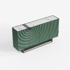 Contemporary 3D Wave Pattern Sideboard, Green Accent Buffet Cabinet with Storage 67