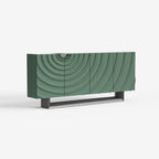 Modern Textured Wave Sideboard, Green Decorative Buffet Storage Cabinet for Living Room Entryway 68