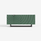 Modern Textured Wave Sideboard, Green Decorative Buffet Storage Cabinet for Living Room Entryway 68