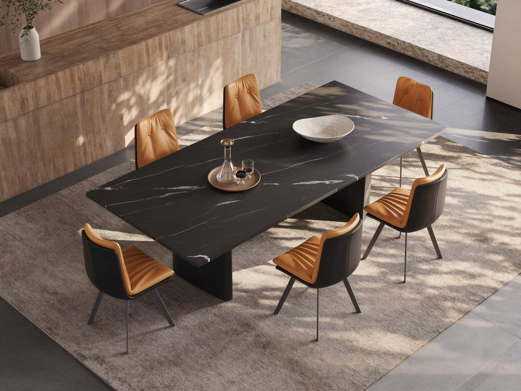 Minimalist Metal Rectangular Dining Table for Residential Dining Room DT-2007