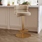 Modern Swivel Adjustable Height Kitchen Counter Bar Stools with Footrest for Living Room Dining Room