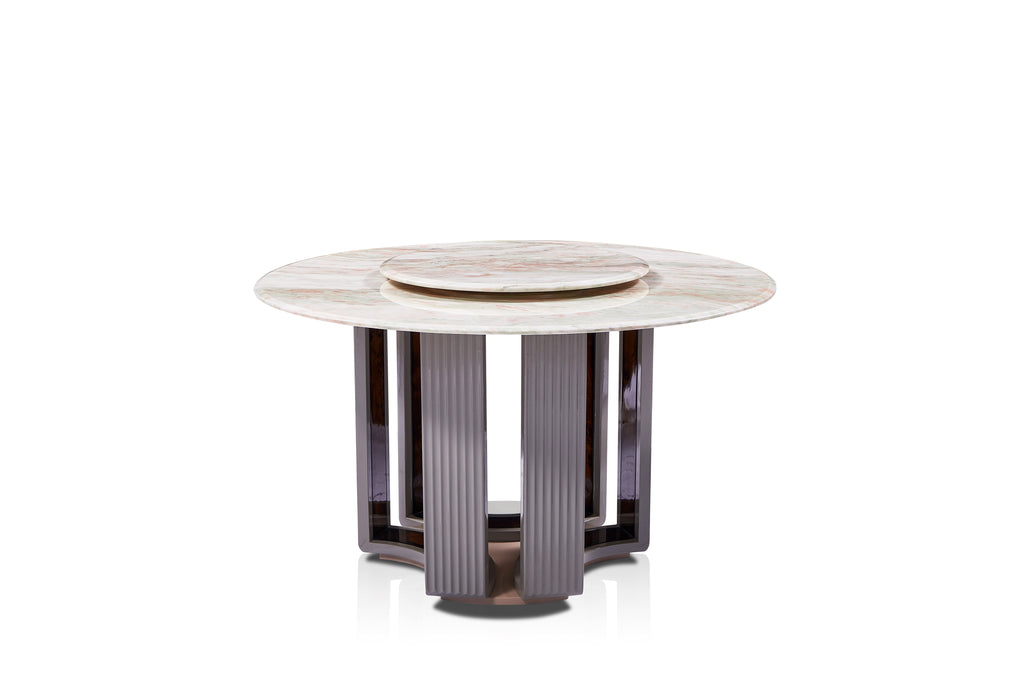Luxury Marble Round Dining Table with Rotating Centerpiece