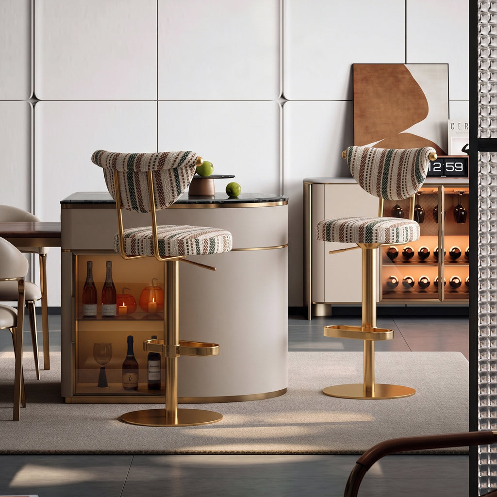 Modern Striped Fabric Bar Stool BS-270