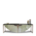 Luxury Onyx-Inlay Console Cabinet with Metal Frame