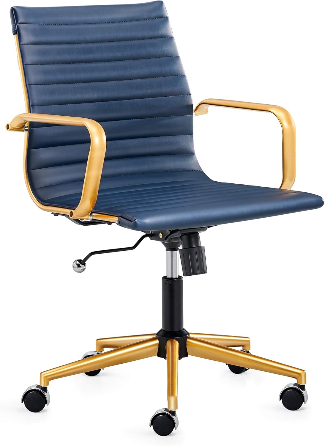 Blue and Gold Ergonomic Desk Chair for Back Support