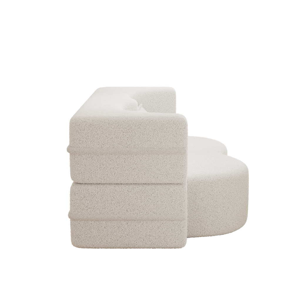 Convertible Teddy Fabric Foam-Filled Sleeper Sofa Bed