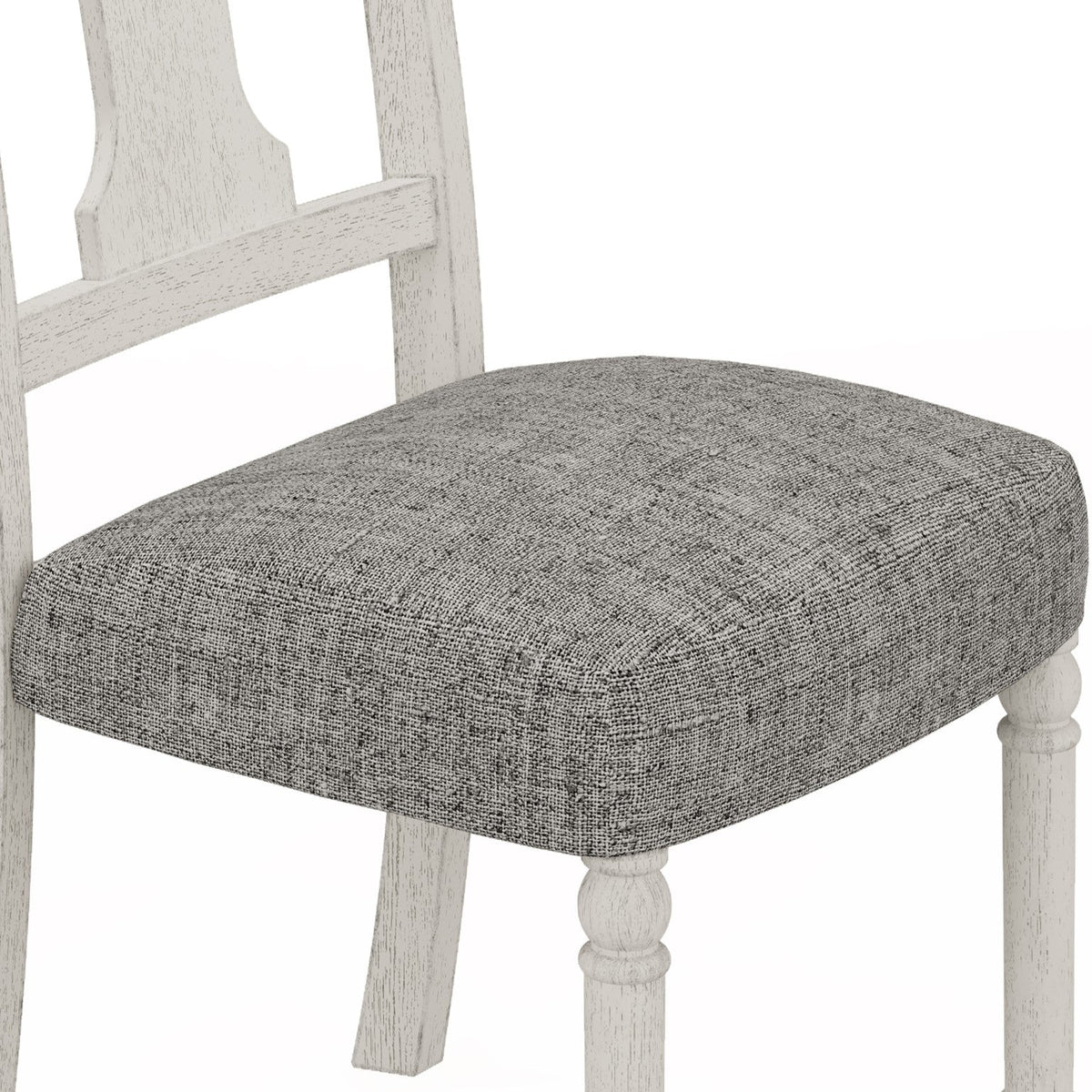 59"W Round White and Gray 5-Pc Dining Table Set