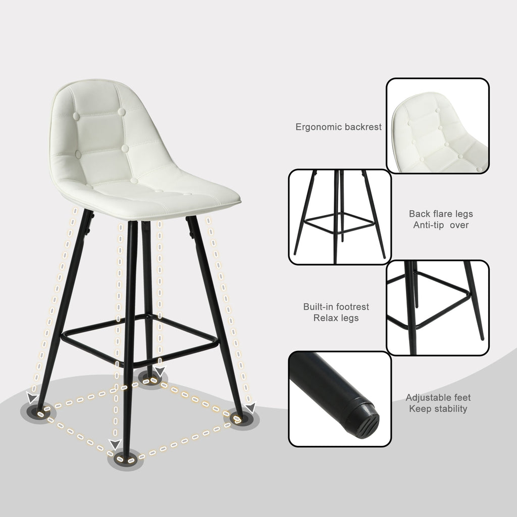 Modern Metal Counter Height Barstools for Kitchen Home Bar