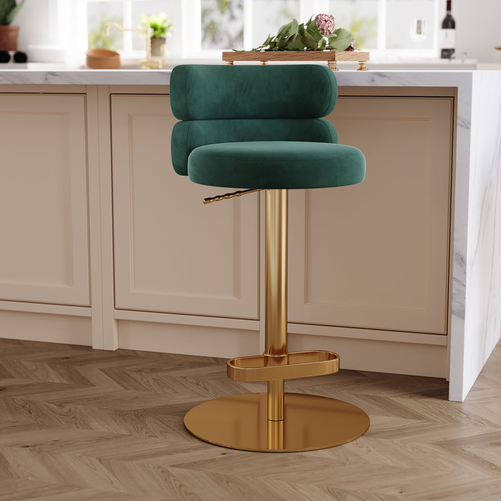 Modern Swivel Adjustable Height Kitchen Counter Bar Stools with Footrest for Living Room Dining Room