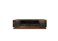 Luxury Dark Wood & Copper-Trim TV Cabinet