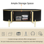 Modern Luxury Oval shaped Fluted Coffee Table