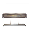 Luxury Wave-Patterned Stone Console Cabinet with Metal Base