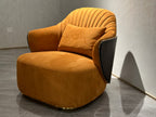 Glam Beige Chair with Art Deco Accents