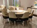 Luxury Marble Round Dining Table with Rotating Centerpiece