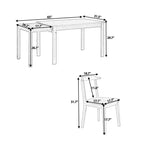5-Piece Extendable Dining Table Set
