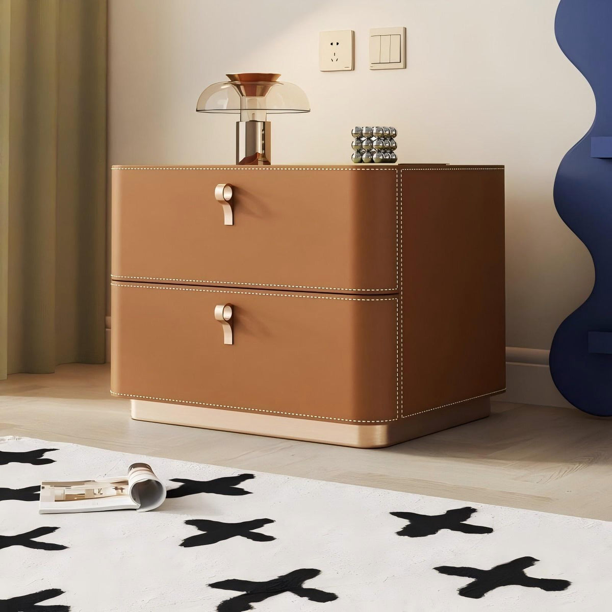 Solid Wood Drawer Nightstand for Residential Bedroom BT-6003