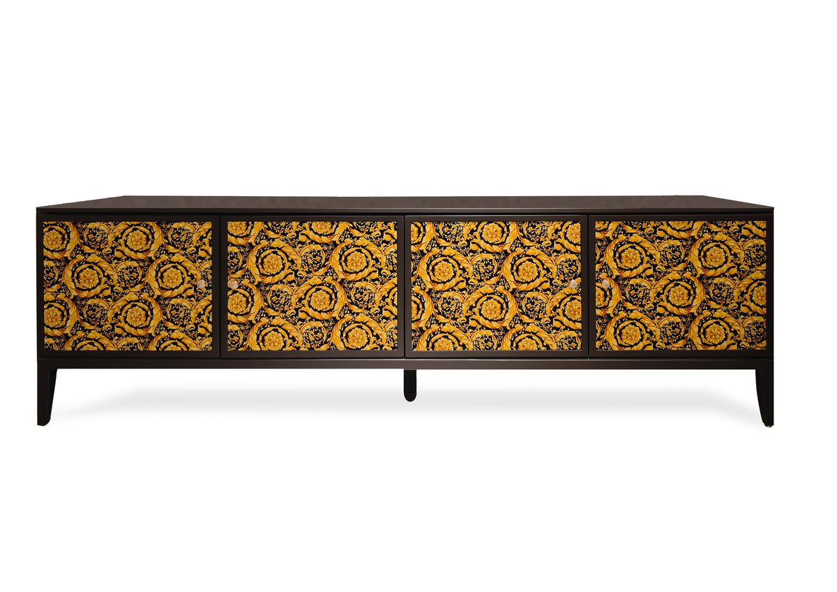 Opulent Floral-Patterned TV Cabinet