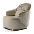 Glam Beige Chair with Art Deco Accents