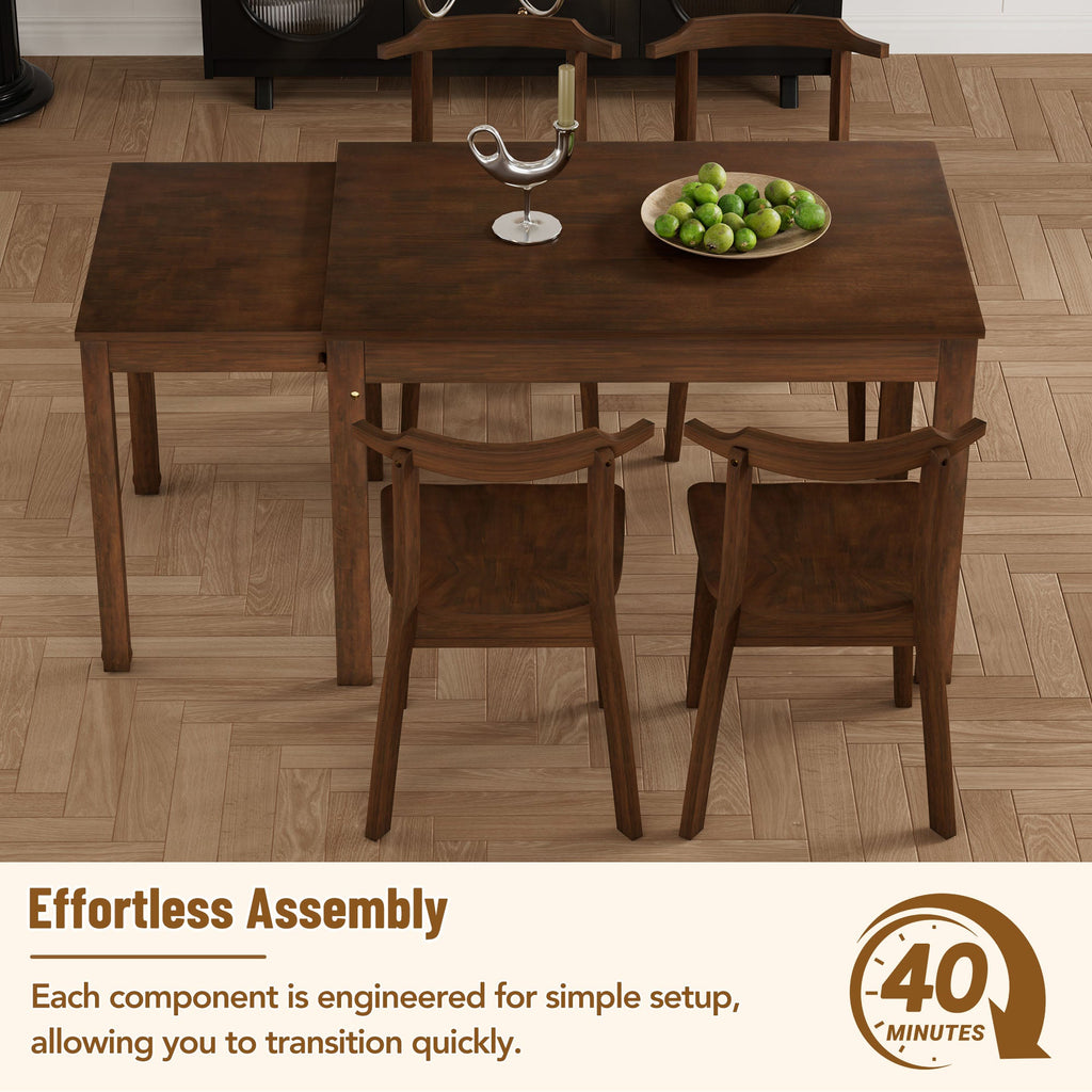 5-Piece Extendable Dining Table Set