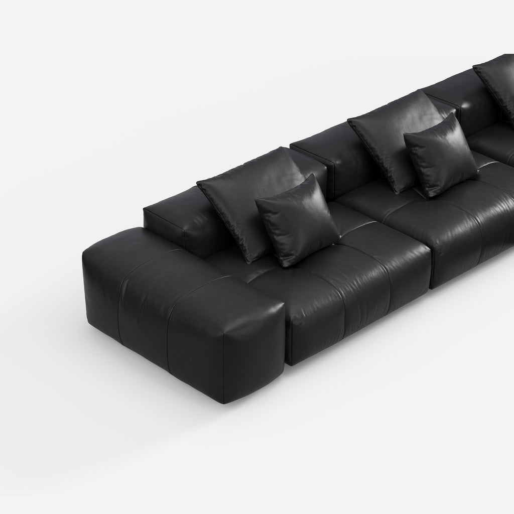 Modern Black Pixel Sofa, Minimalist Upholstered Corner Sofa for Living Room 910#