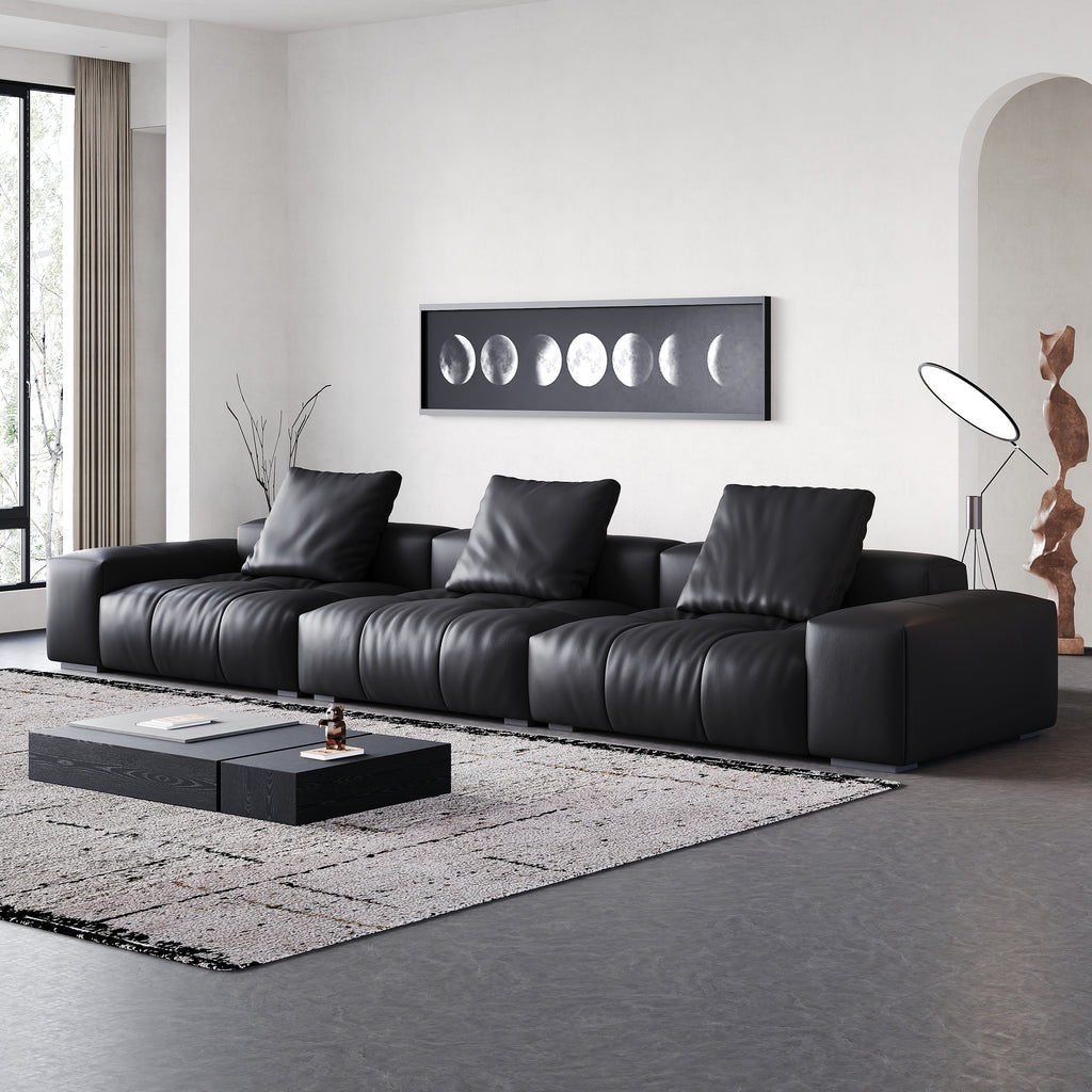 Modern Black Pixel Sofa, Minimalist Upholstered Corner Sofa for Living Room 910#