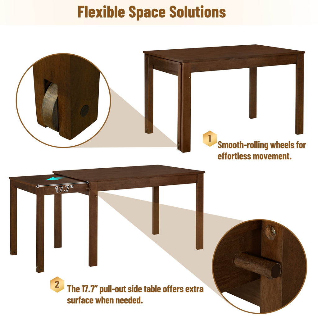 5-Piece Extendable Dining Table Set