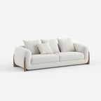 Modern Light Grey Fabric Sectional Sofa, Minimalist Upholstered Corner Sofa for Home 950#