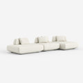 Minimalist White Upholstered Sectional Sofa, Modern Modular Living Room Couch 952#