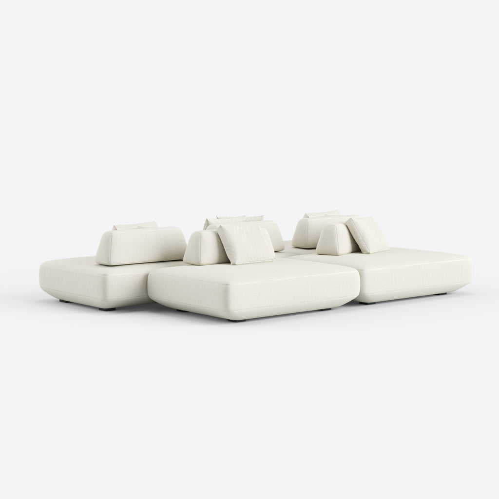 Minimalist White Upholstered Sectional Sofa, Modern Modular Living Room Couch 952#