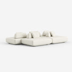 Minimalist White Upholstered Sectional Sofa, Modern Modular Living Room Couch 952#