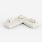 Minimalist White Upholstered Sectional Sofa, Modern Modular Living Room Couch 952#