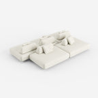 Minimalist White Upholstered Sectional Sofa, Modern Modular Living Room Couch 952#
