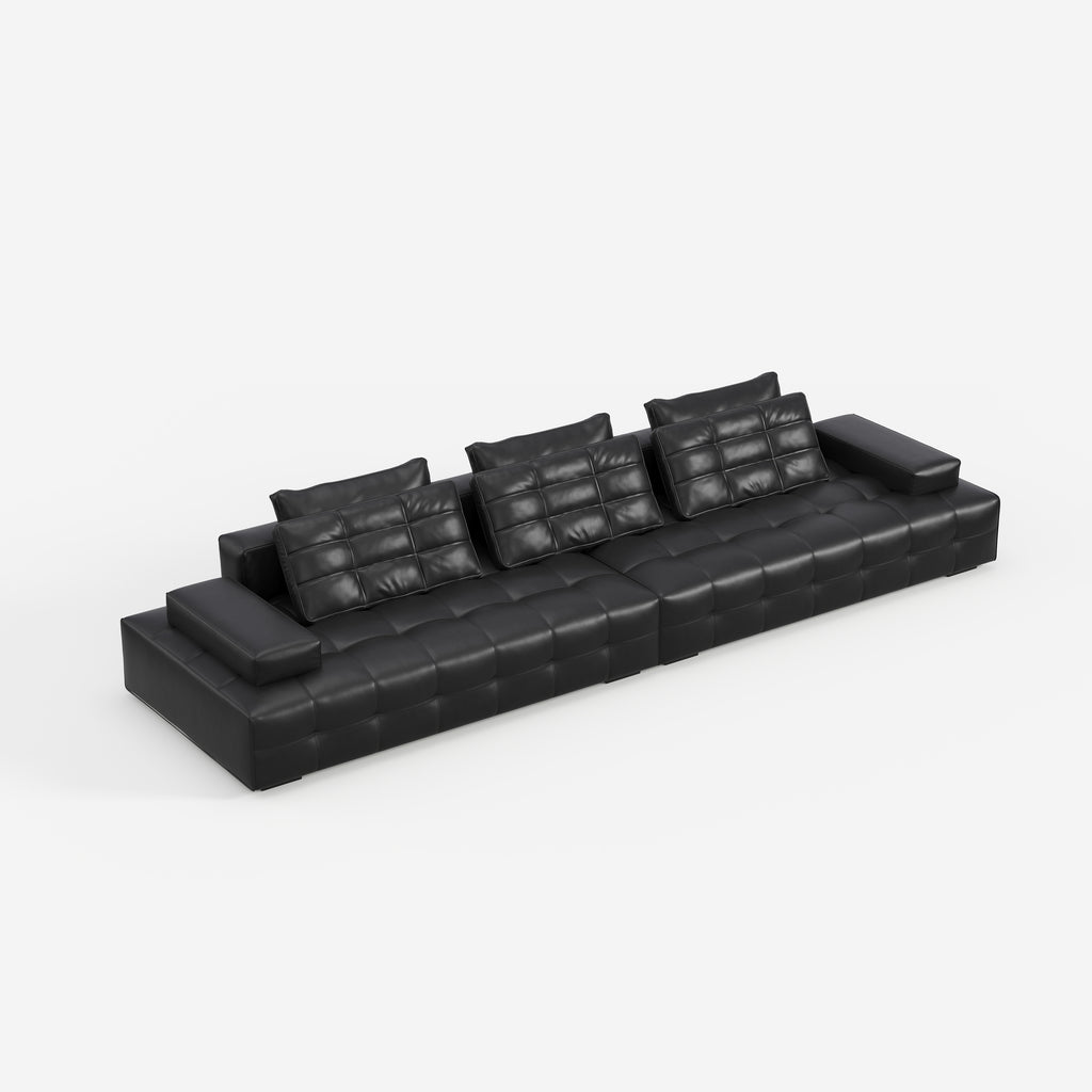 Contemporary Dark Modular Sofa, Luxury Fabric Sectional Couch for High-end Living Room 956#