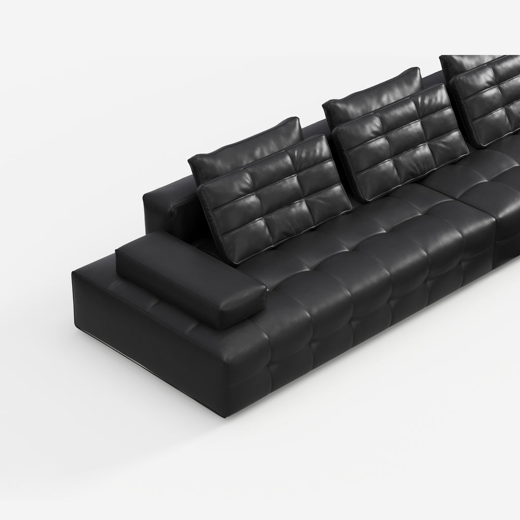 Contemporary Dark Modular Sofa, Luxury Fabric Sectional Couch for High-end Living Room 956#