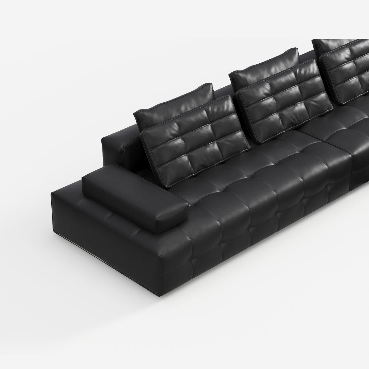 Contemporary Dark Modular Sofa, Luxury Fabric Sectional Couch for High-end Living Room 956#