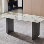 Middle-ancient Style Light Rock Plate Table